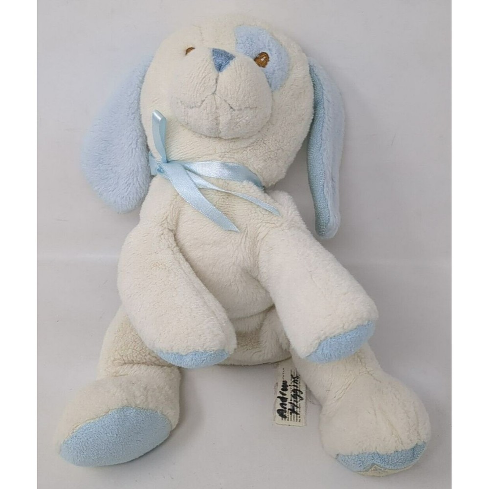 Toys R Us Animal Alley My First Puppy Blue Ears Patch White Plush Dog 10" 2009